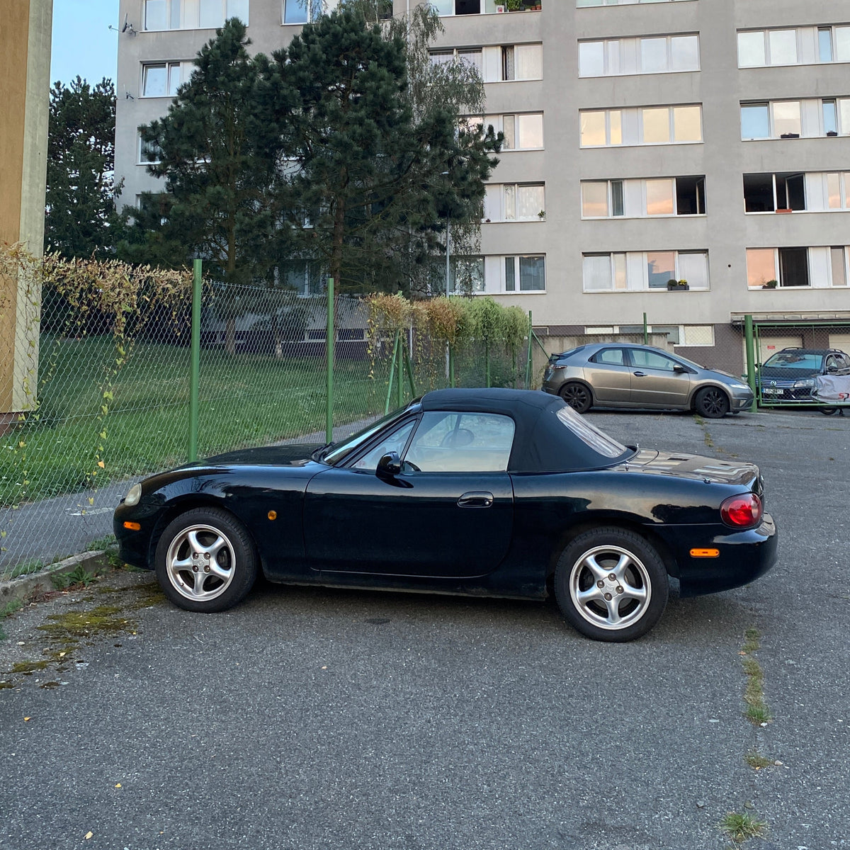 Black sailcloth vinyl soft top for Mazda MX-5 NA/NB