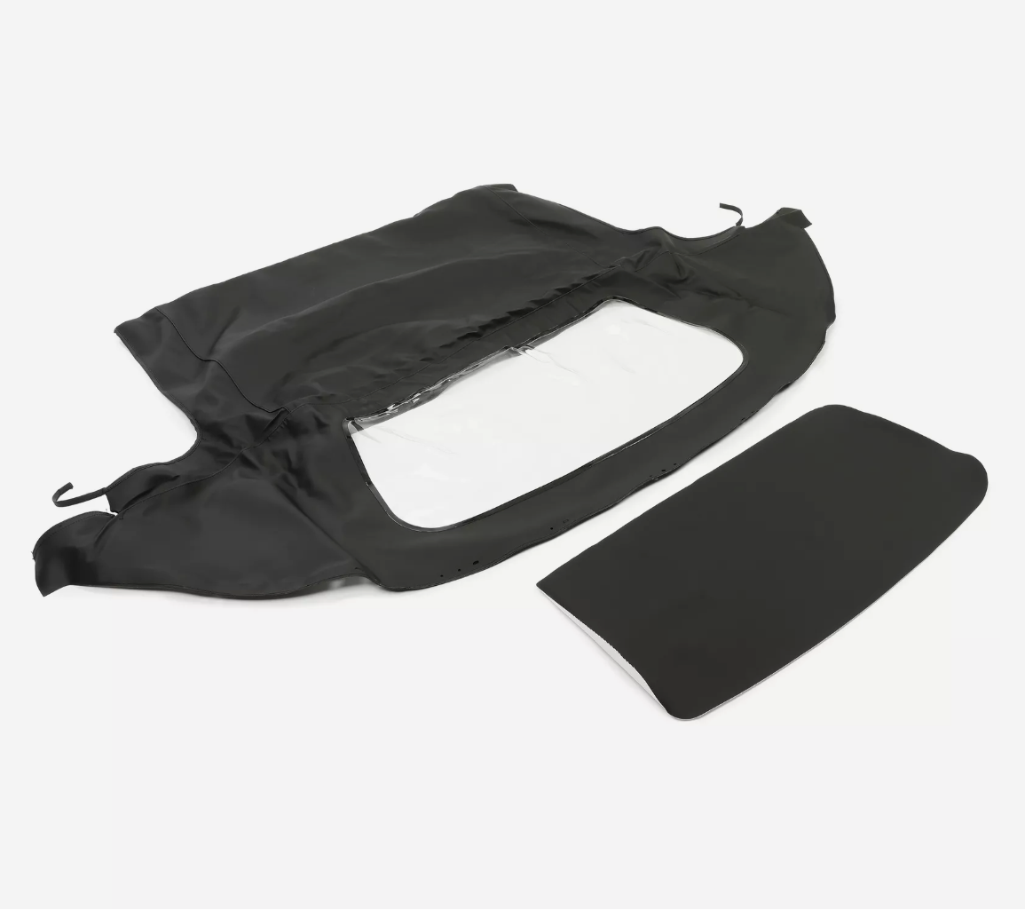 Mazda Miata MX-5 NA/NB Convertible Soft Top 1990–2005 – Black Sailcloth Vinyl w/ Clear Window (No Rain Rail)